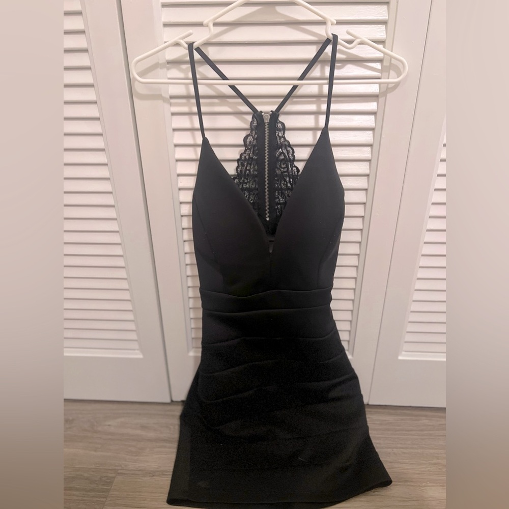 Black homecoming lace dress